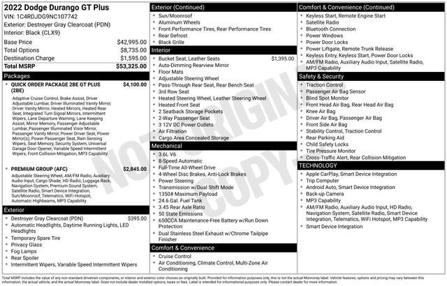 2022 Dodge Durango GT Plus AWD