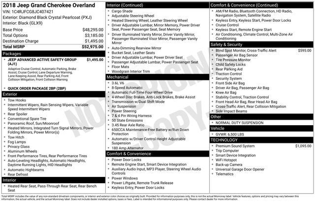 2018 Jeep Grand Cherokee Overland 4x4