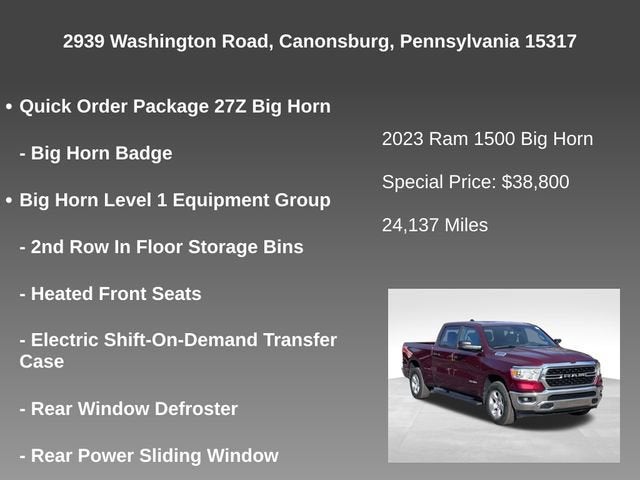2023 RAM 1500 Big Horn Crew Cab 4x4 6'4" Box
