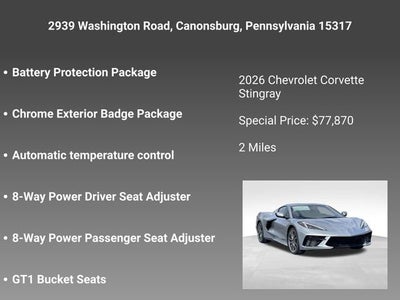 2026 Chevrolet Corvette Stingray 1LT