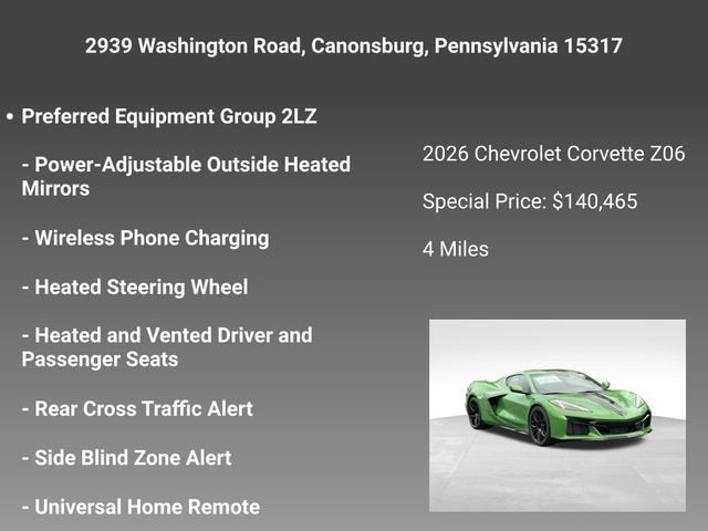 2026 Chevrolet Corvette Z06 2LZ