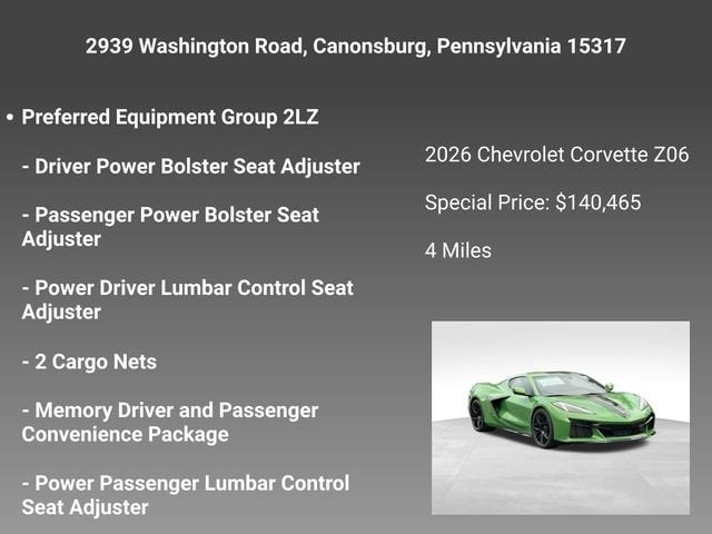 2026 Chevrolet Corvette Z06 2LZ