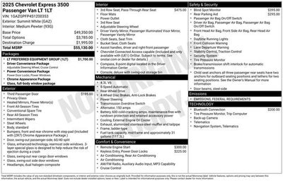 2025 Chevrolet Express Passenger 3500 1LT