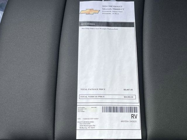 2026 Chevrolet Silverado 3500 HD Chassis Cab Work Truck