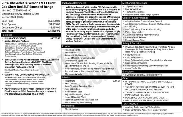 2026 Chevrolet Silverado EV LT - Extended Range