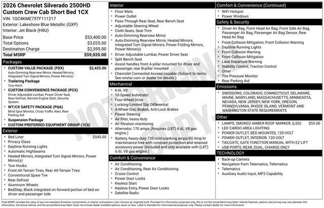 2026 Chevrolet Silverado 2500 HD Custom
