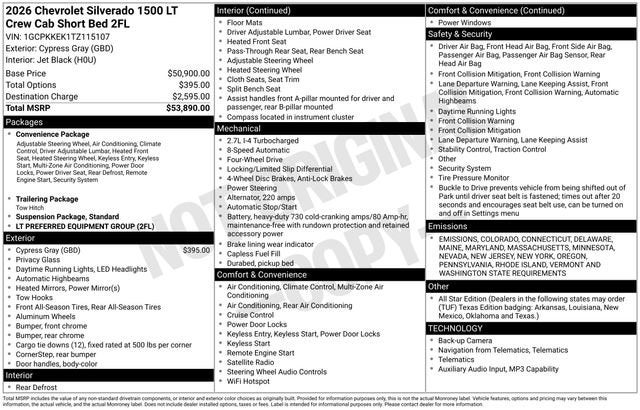 2026 Chevrolet Silverado 1500 LT (2FL)