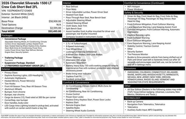 2026 Chevrolet Silverado 1500 LT (2FL)