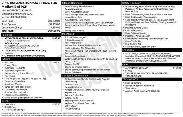 2025 Chevrolet Colorado WT/LT