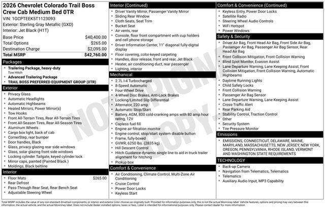 2026 Chevrolet Colorado Trail Boss