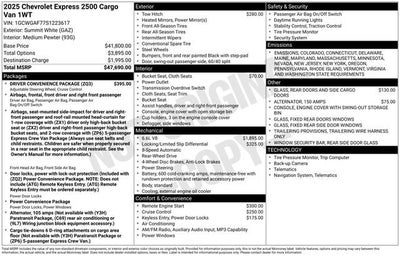 2025 Chevrolet Express Cargo 2500 WT