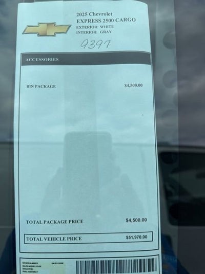 2025 Chevrolet Express Cargo 2500 WT