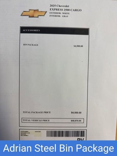 2025 Chevrolet Express Cargo 2500 WT