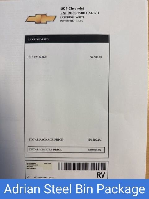 2025 Chevrolet Express Cargo 2500 WT
