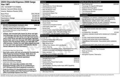 2025 Chevrolet Express Cargo 2500 WT