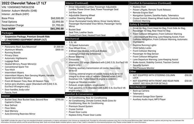 2022 Chevrolet Tahoe LT