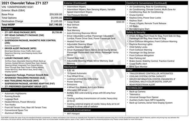 2021 Chevrolet Tahoe Z71
