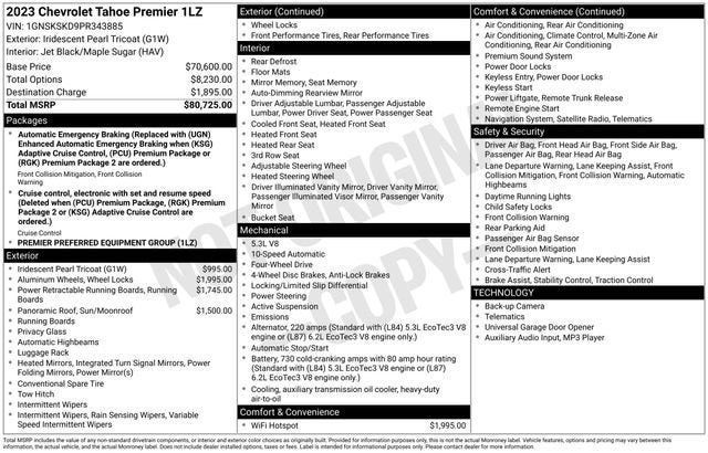 2023 Chevrolet Tahoe Premier