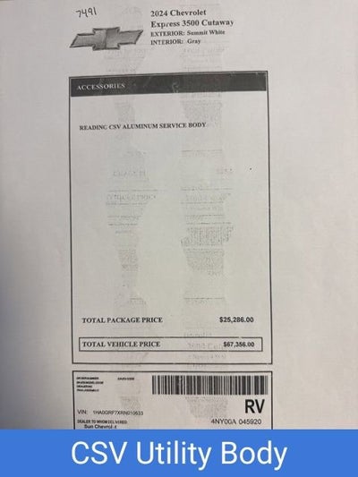 2024 Chevrolet Express Cutaway 3500 1WT