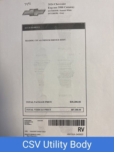 2024 Chevrolet Express Cutaway 3500 1WT