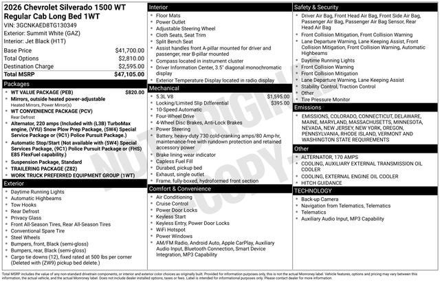 2026 Chevrolet Silverado 1500 WT
