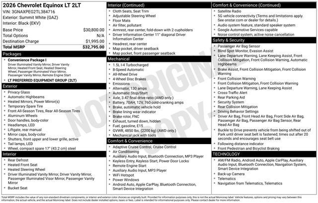 2026 Chevrolet Equinox LT