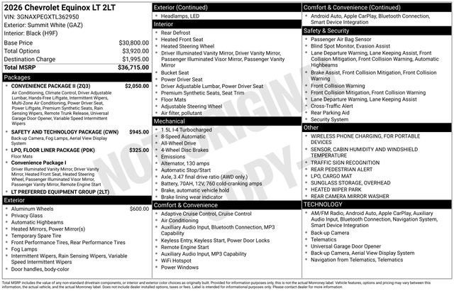 2026 Chevrolet Equinox LT