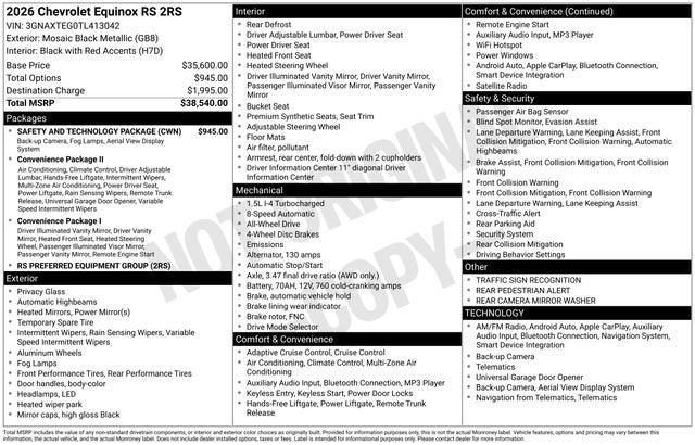 2026 Chevrolet Equinox RS
