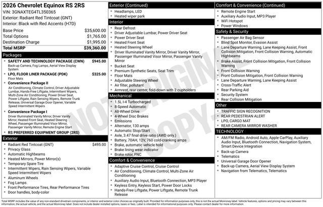 2026 Chevrolet Equinox RS