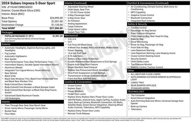 2024 Subaru Impreza Sport 5-Door