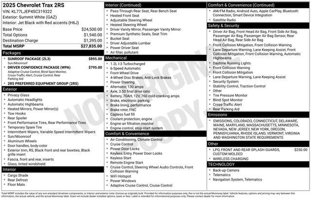 2025 Chevrolet Trax 2RS