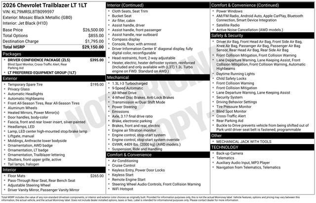 2026 Chevrolet Trailblazer LT