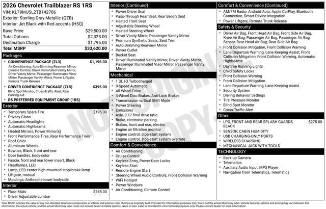 2026 Chevrolet Trailblazer RS