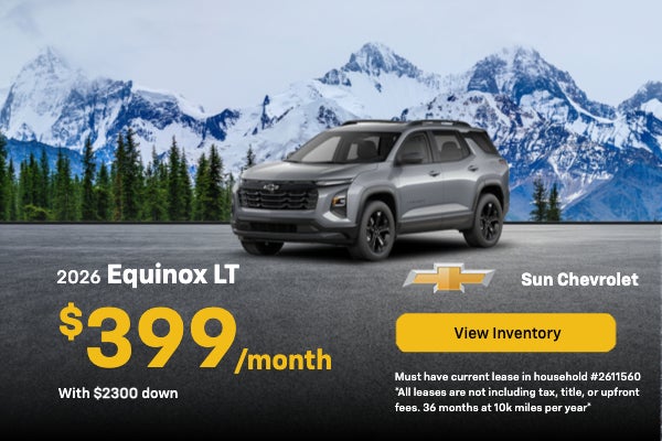 2026 Equinox LT $399 a month with $2300 down