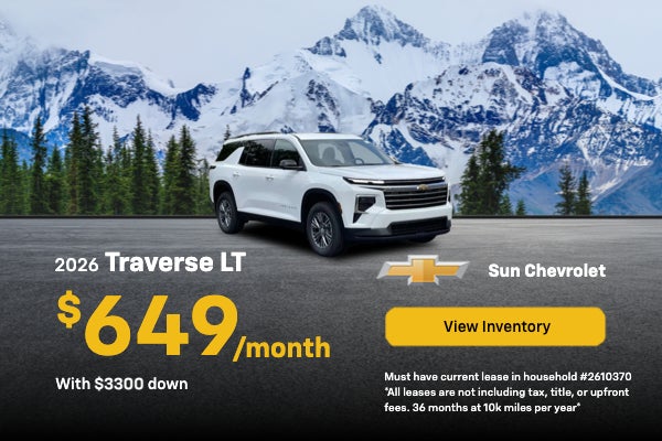2026 Traverse LT $649 a month with $3300 down